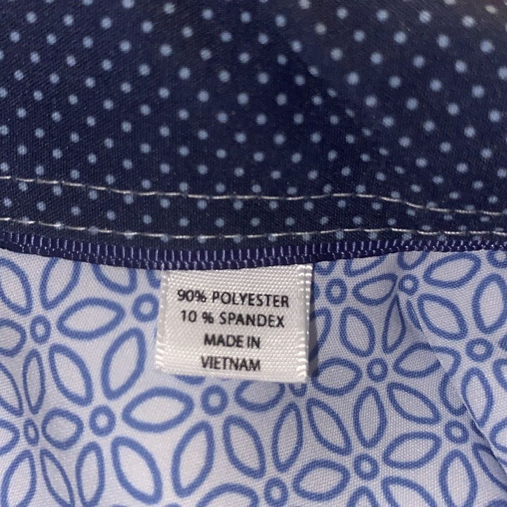 Con.Struct Mens Sz Med Blue White Slim Fit Performance 4-Way Stretch Sport Shirt - Picture 7 of 7